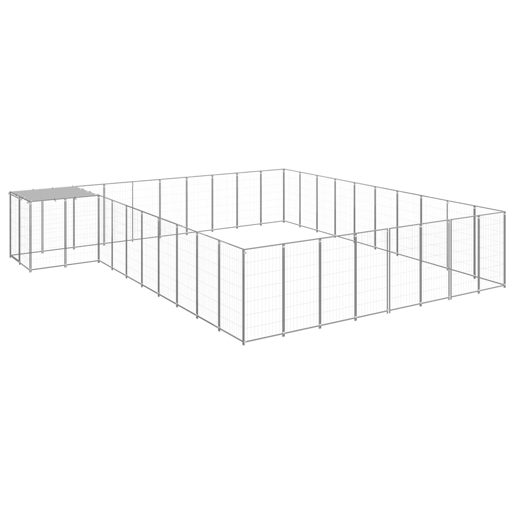 Psí kotec stříbrný 25,41 m² ocel
