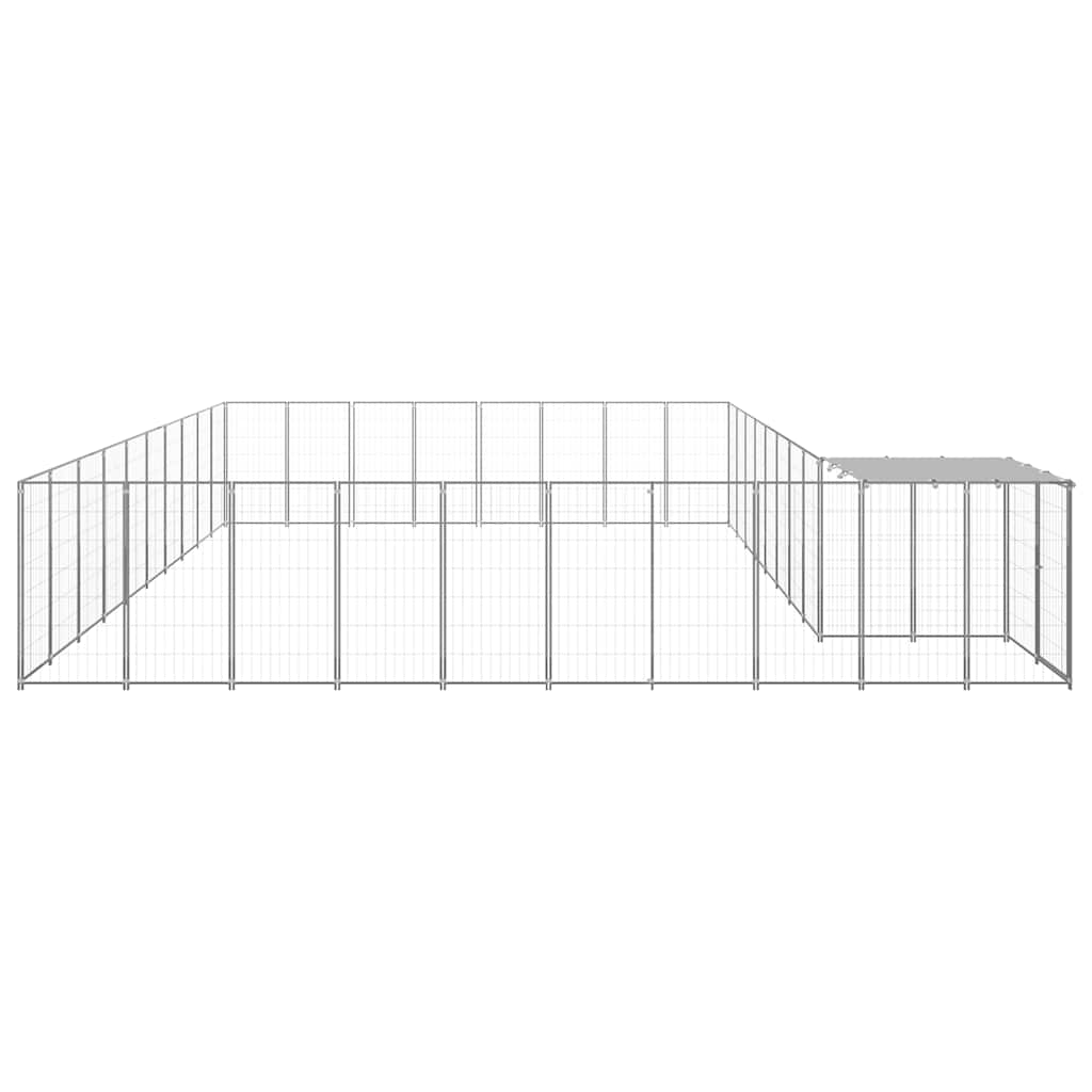 Psí kotec stříbrný 25,41 m² ocel