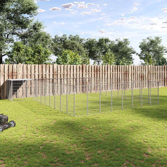 Psí kotec stříbrný 25,41 m² ocel