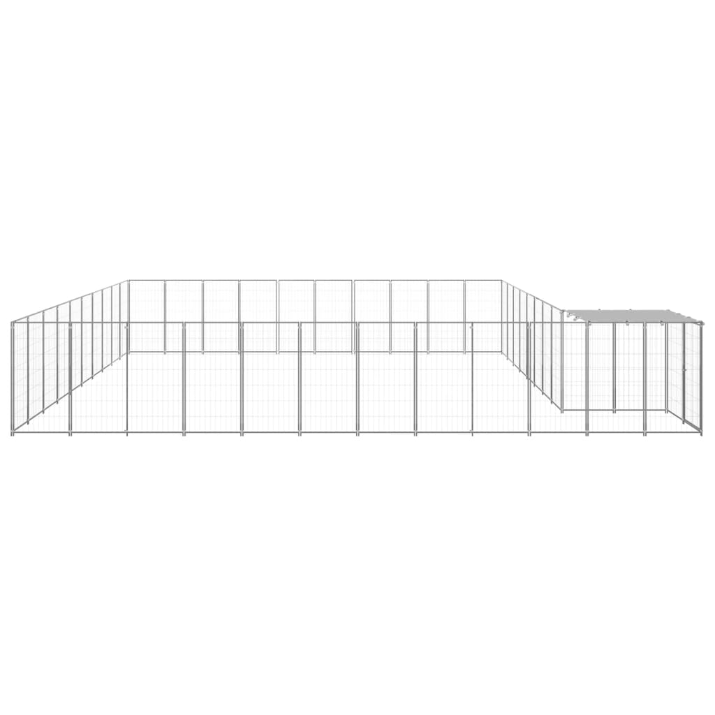 Psí kotec stříbrný 31,46 m² ocel