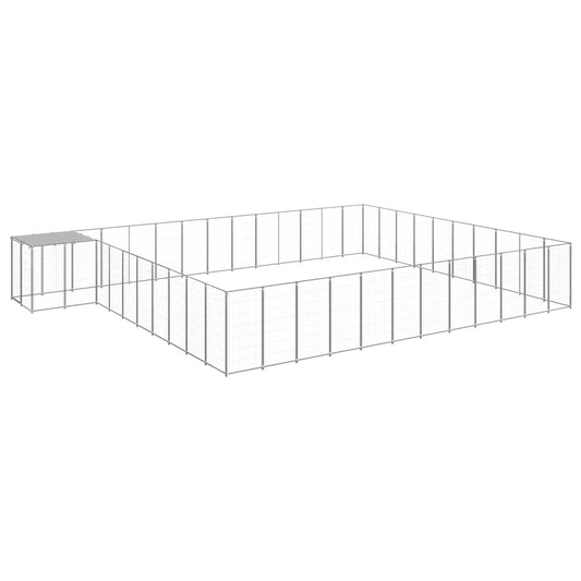 Psí kotec stříbrný 37,51 m² ocel
