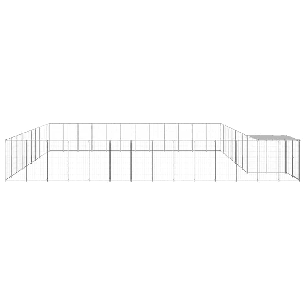 Psí kotec stříbrný 37,51 m² ocel
