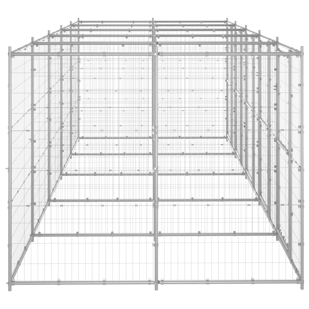Venkovní psí kotec pozinkovaná ocel 12,1 m²