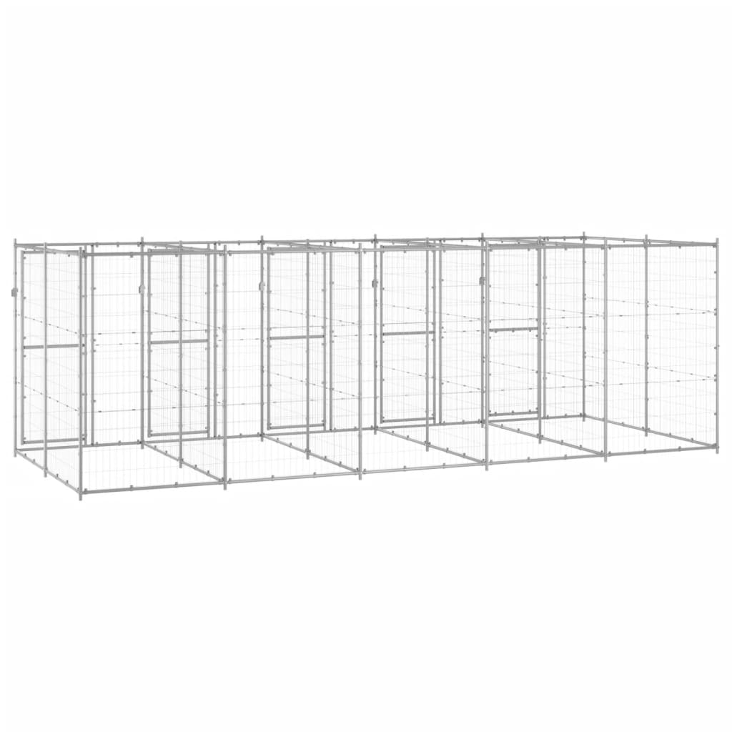 Venkovní psí kotec pozinkovaná ocel 12,1 m²