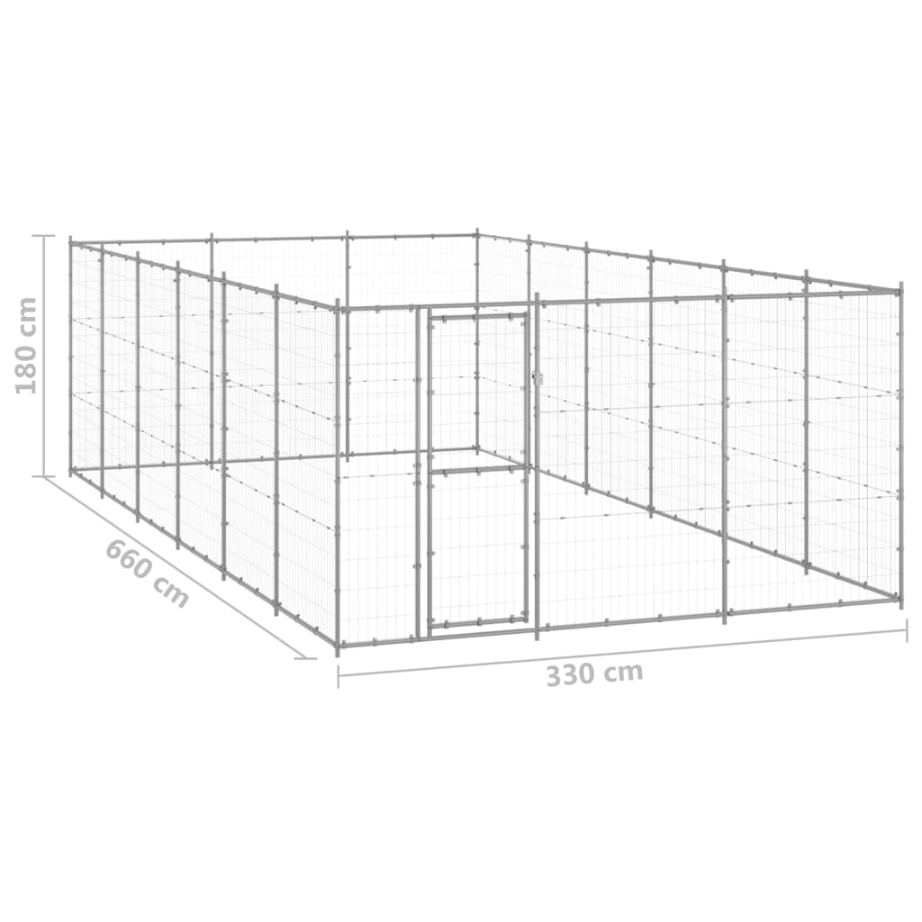 Venkovní psí kotec pozinkovaná ocel 21,78 m²