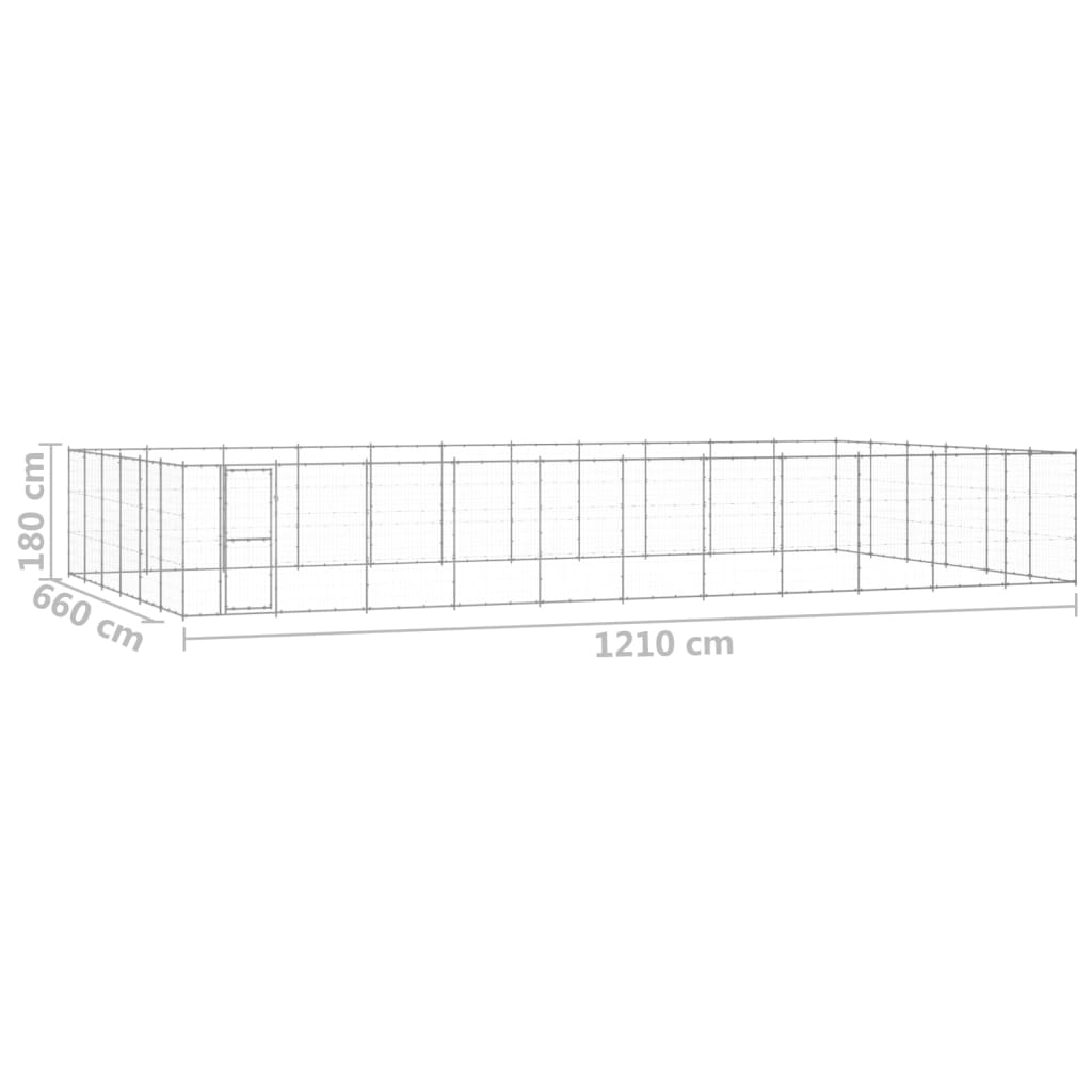 Venkovní psí kotec pozinkovaná ocel 79,86 m²