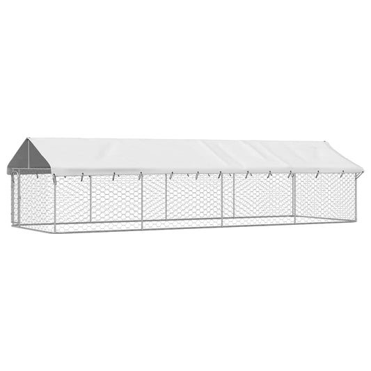 Venkovní psí kotec se střechou 600 x 200 x 150 cm