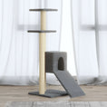 Načíst obrázek do prohlížeče galerie, Škrabadlo pro kočky se sisalovými sloupky světle šedé 92 cm
