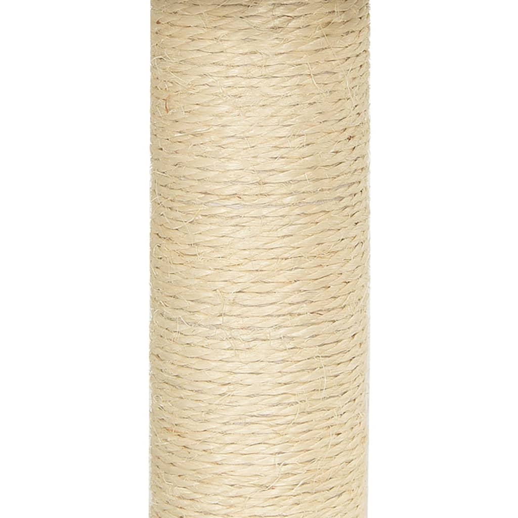 Škrabadlo pro kočky se sisalovými sloupky krémové 155 cm
