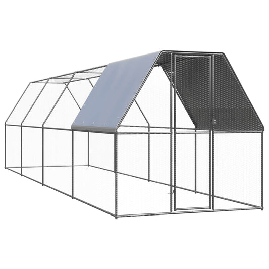 Venkovní klec pro kuřata 2 x 8 x 2 m pozinkovaná ocel