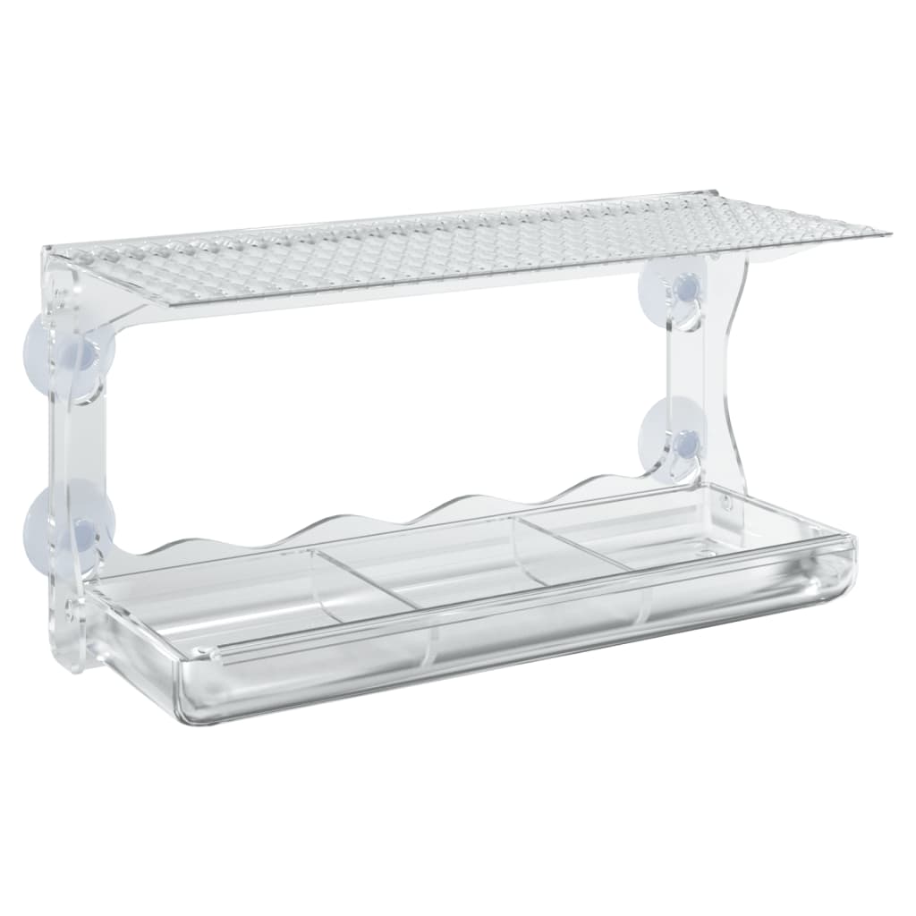 Okenní krmítka pro ptáky 2 ks akryl 30 x 12 x 15 cm