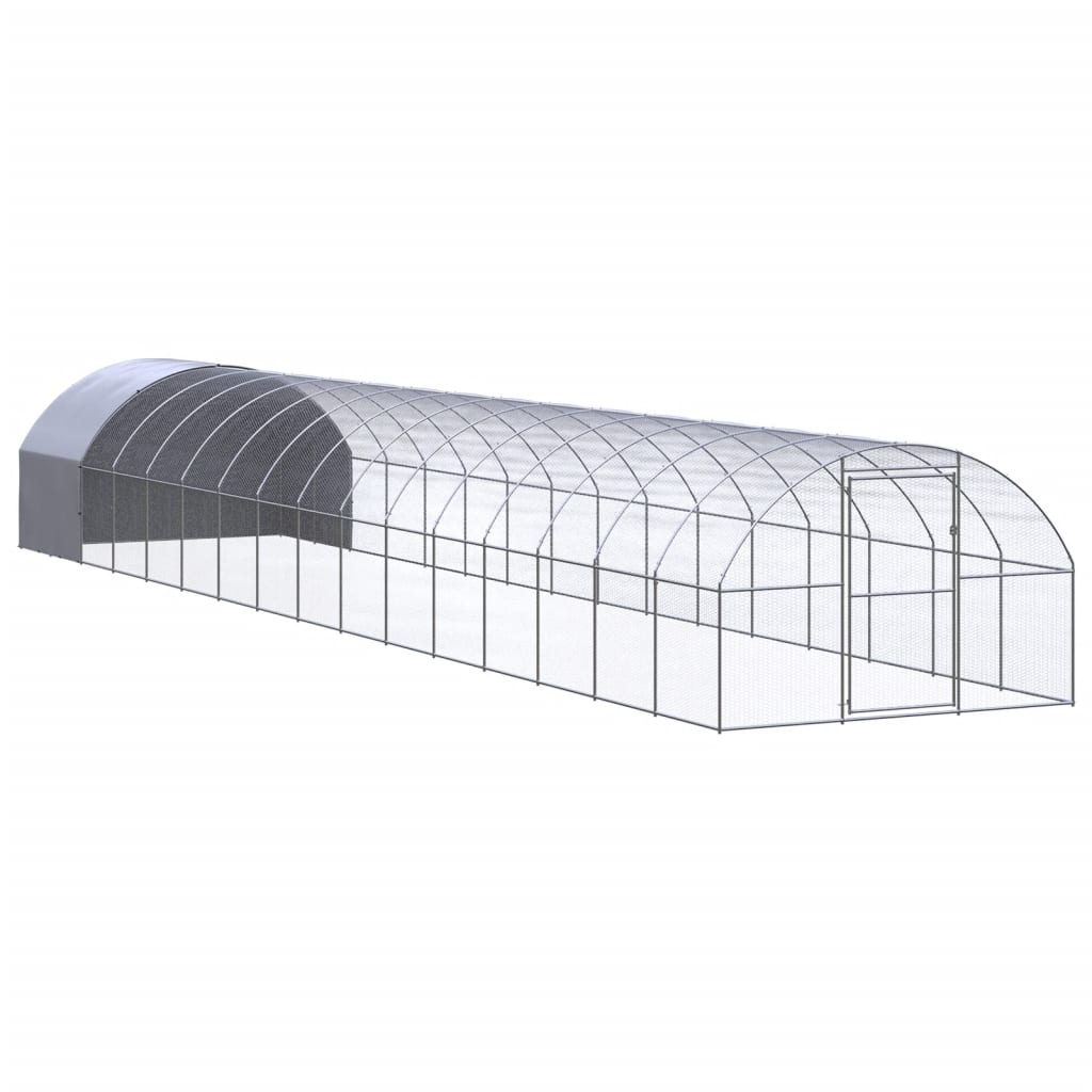 Venkovní klec pro kuřata 3 x 16 x 2 m pozinkovaná ocel