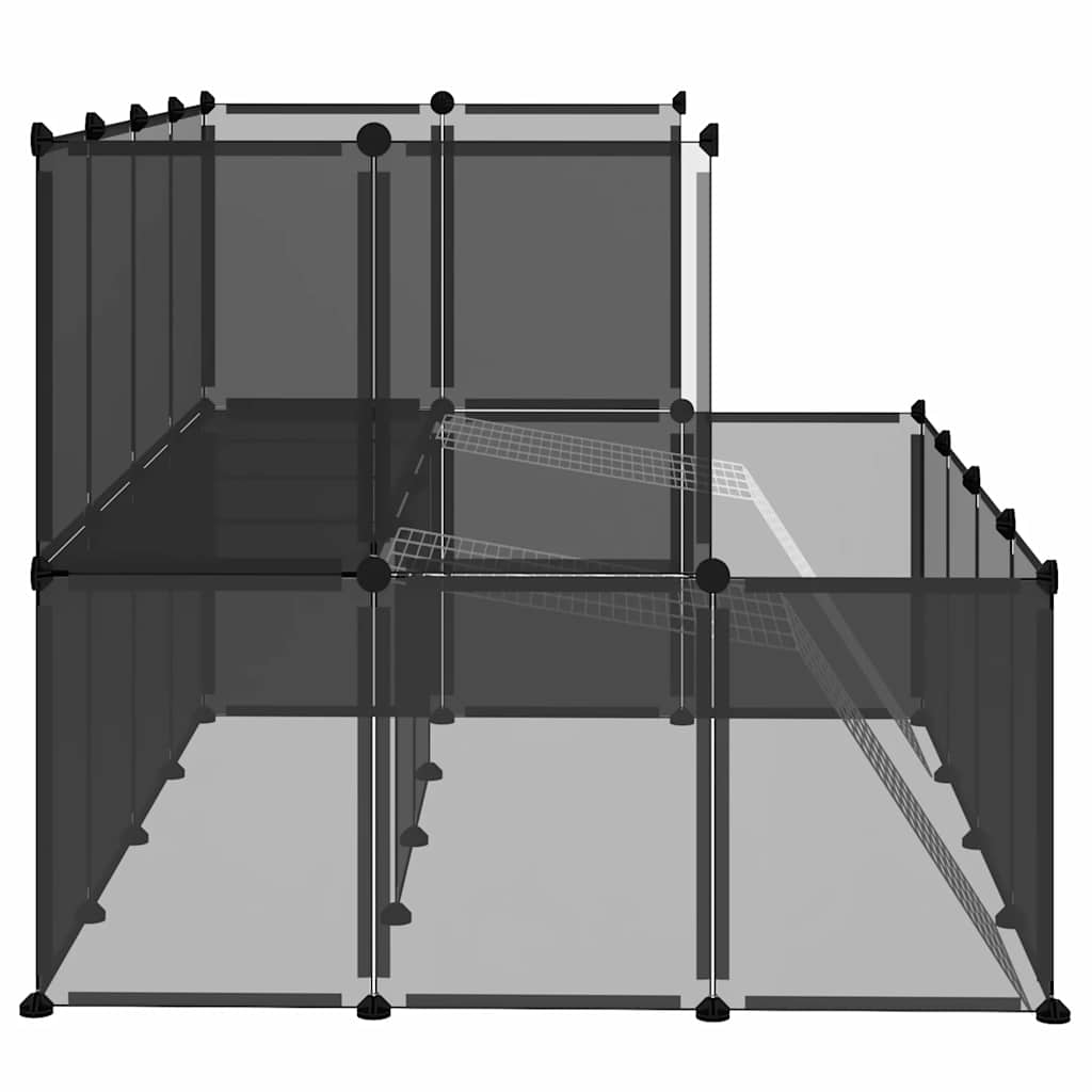 Klec pro malá zvířata černá 143 x 107 x 93 cm PP a ocel