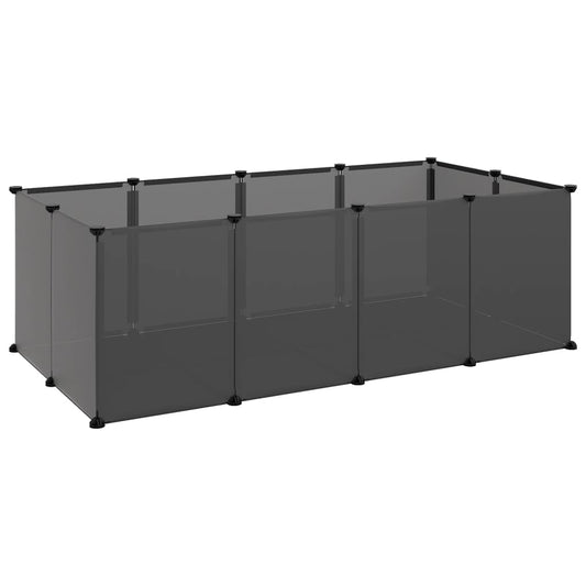 Klec pro malá zvířata černá 144 x 74 x 46,5 cm PP a ocel