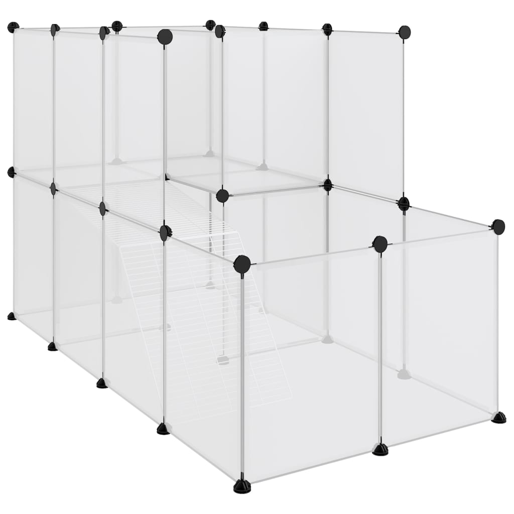 Klec pro malá zvířata průhledná 142 x 74 x 93 cm PP a ocel