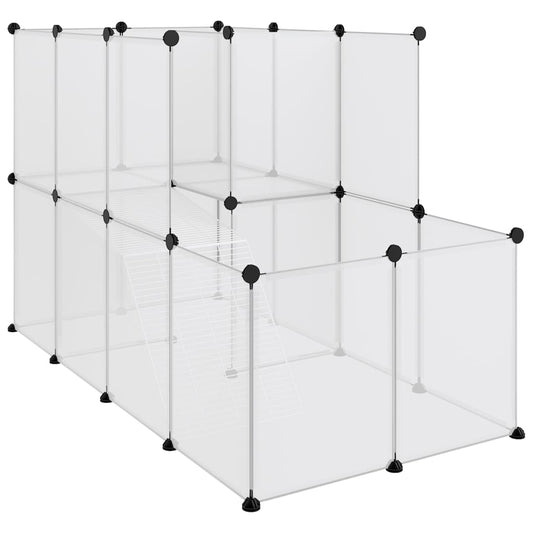 Klec pro malá zvířata průhledná 142 x 74 x 93 cm PP a ocel