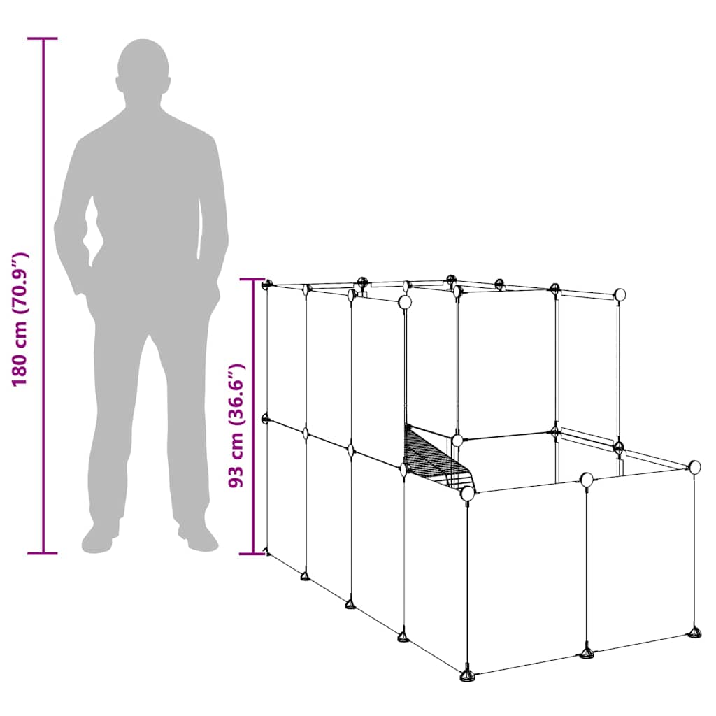 Klec pro malá zvířata průhledná 142 x 74 x 93 cm PP a ocel
