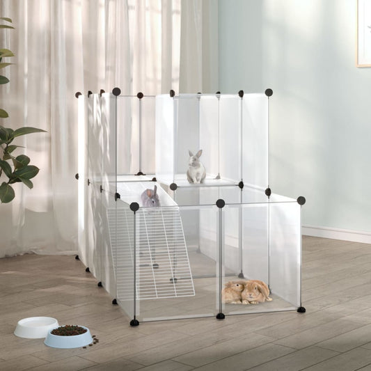Klec pro malá zvířata průhledná 142 x 74 x 93 cm PP a ocel