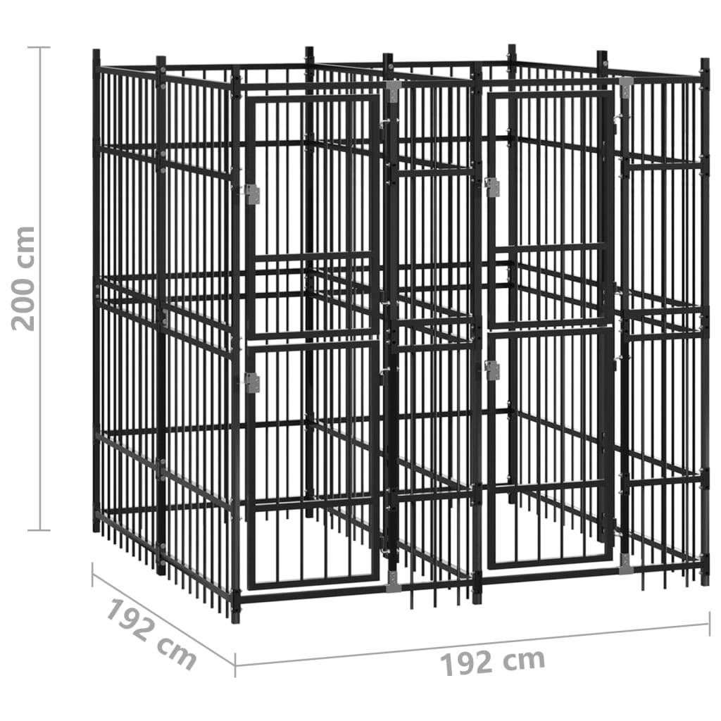 Venkovní psí kotec ocel 3,69 m²