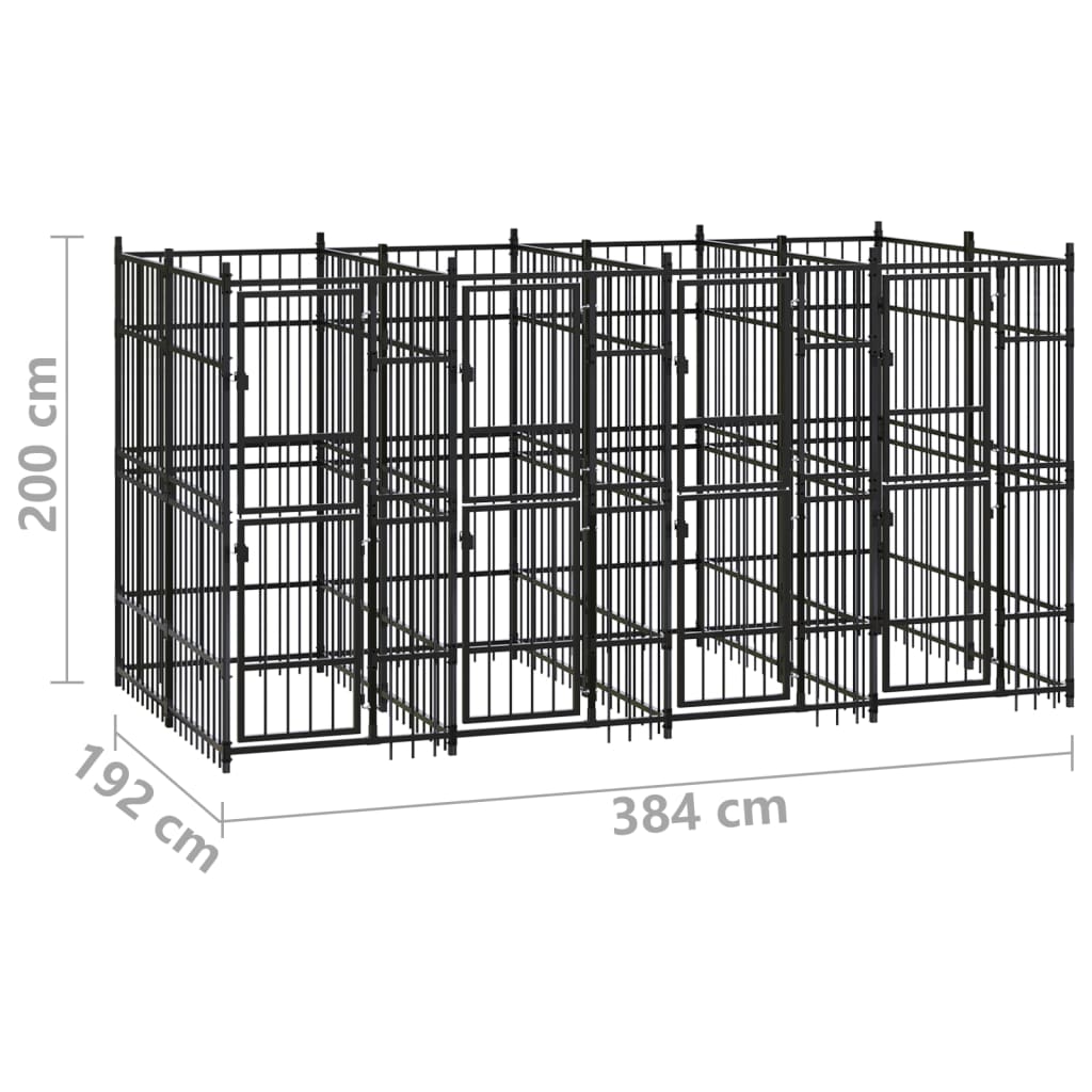 Venkovní psí kotec ocel 7,37 m²