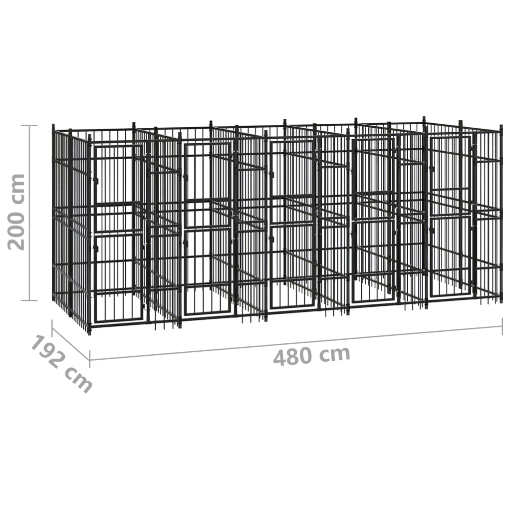 Venkovní psí kotec ocel 9,22 m²