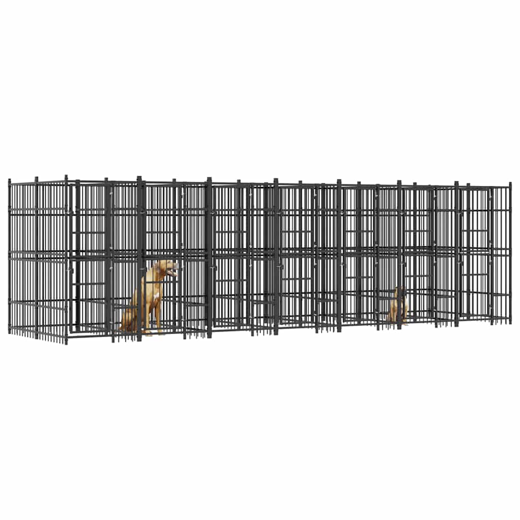 Venkovní psí kotec ocel 12,9 m²