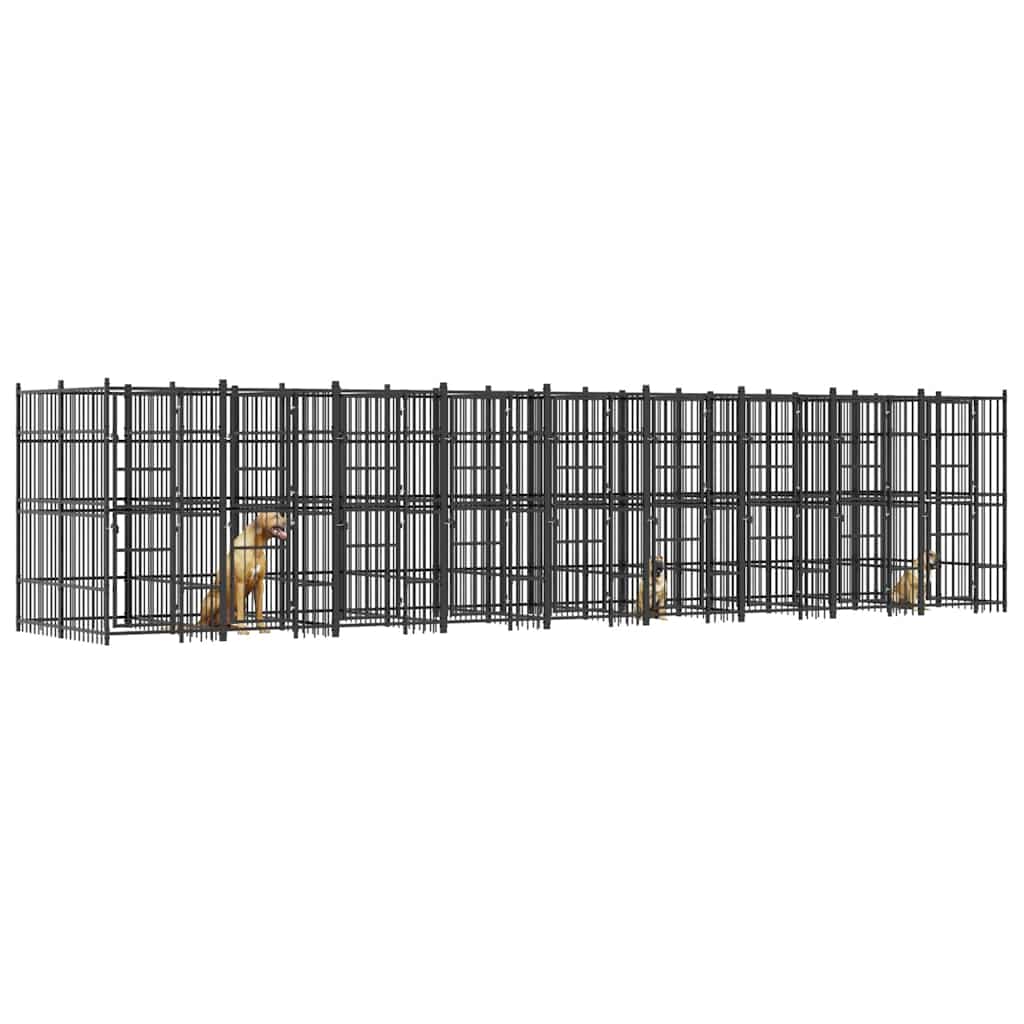 Venkovní psí kotec ocel 16,59 m²