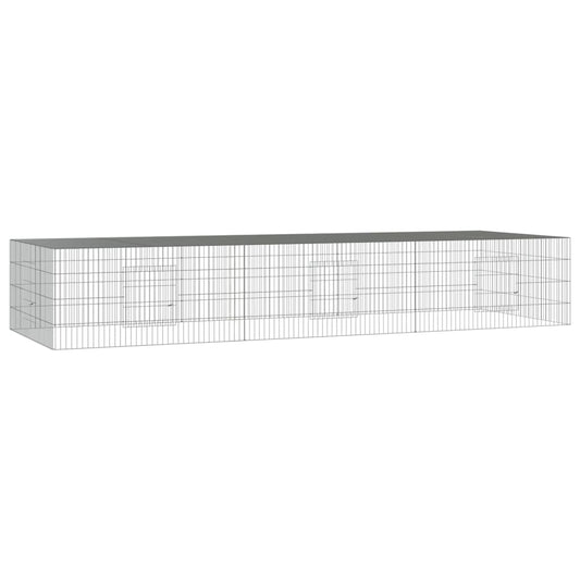 3dílná klec pro králíka 325 x 109 x 54 cm pozinkované železo