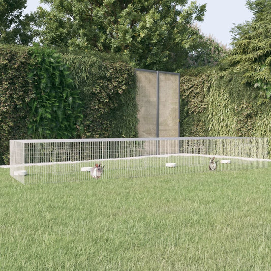 4dílná klec pro králíka 433 x 109 x 54 cm pozinkované železo