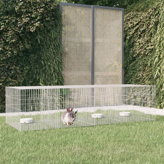 4dílná klec pro králíka 217 x 79 x 54 cm pozinkované železo