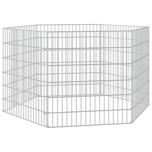 Ohrádka pro zvířata 6 panelů 54 x 60 cm pozinkované železo