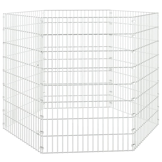 Ohrádka pro zvířata 6 panelů 54 x 80 cm pozinkované železo