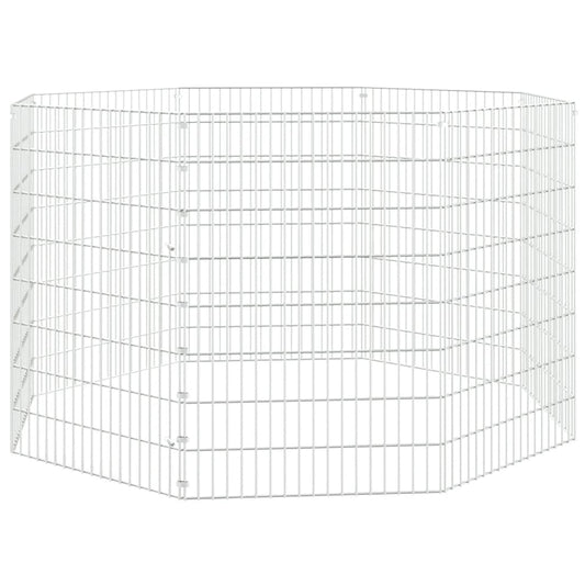 Ohrádka pro zvířata 8 panelů 54 x 80 cm pozinkované železo