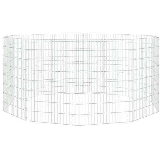 Ohrádka pro zvířata 10 panelů 54 x 80 cm pozinkované železo