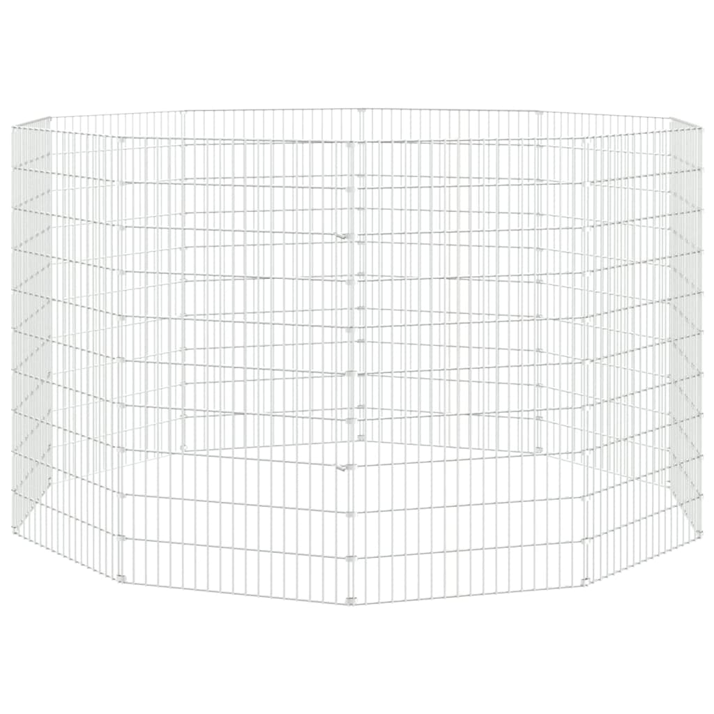 Ohrádka pro zvířata 10 panelů 54 x 100 cm pozinkované železo