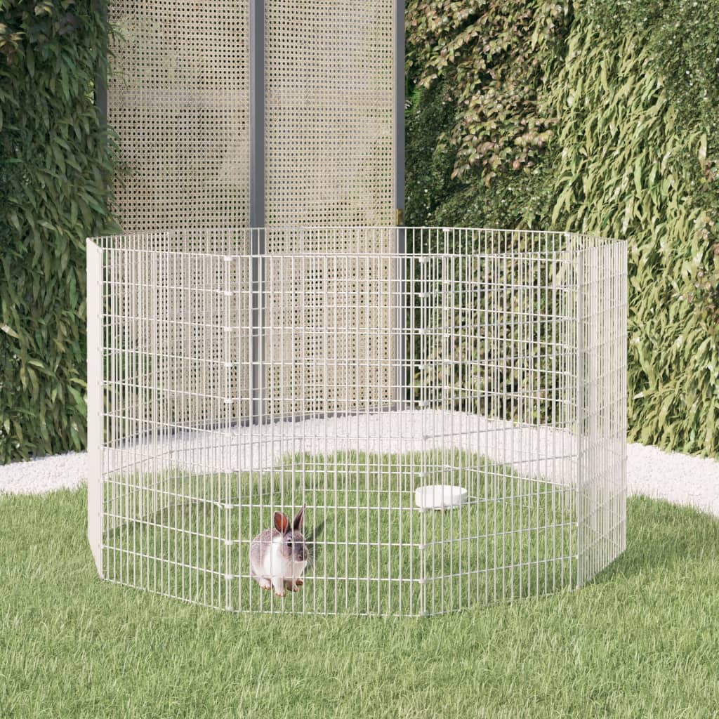 Ohrádka pro zvířata 10 panelů 54 x 100 cm pozinkované železo