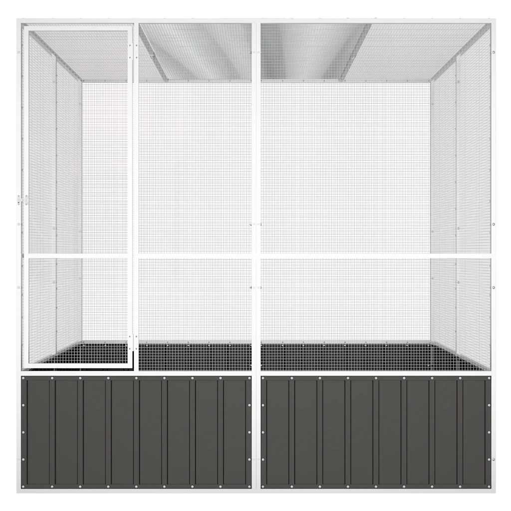 Ptačí klec antracitová 213,5x217,5x211,5 cm pozinkovaná ocel