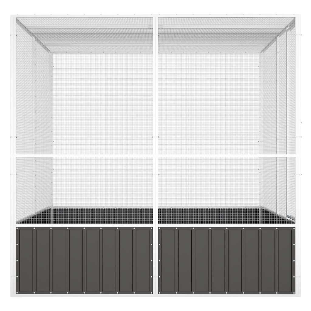 Ptačí klec antracitová 213,5x217,5x211,5 cm pozinkovaná ocel