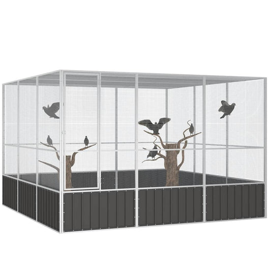 Ptačí klec antracitová 302,5x324,5x211,5 cm pozinkovaná ocel