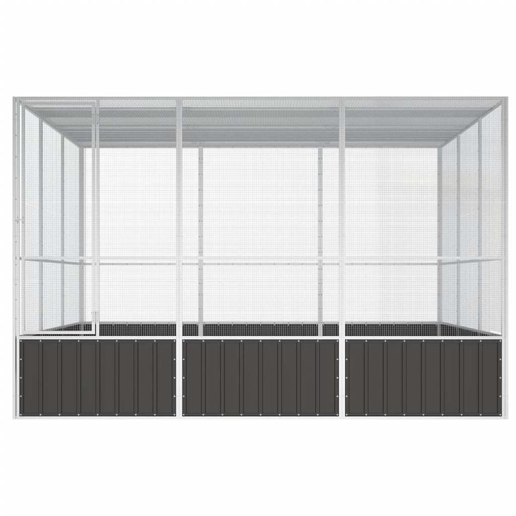 Ptačí klec antracitová 302,5x324,5x211,5 cm pozinkovaná ocel