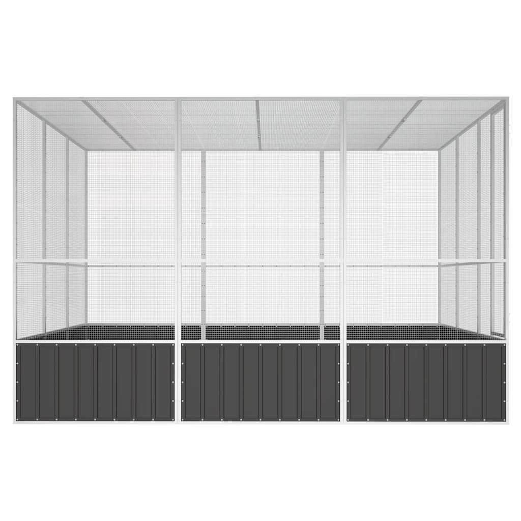 Ptačí klec antracitová 302,5x324,5x211,5 cm pozinkovaná ocel