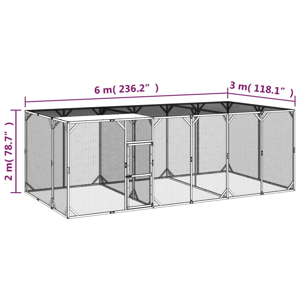 Kurník 600x300x200 cm impregnované masivní borové dřevo