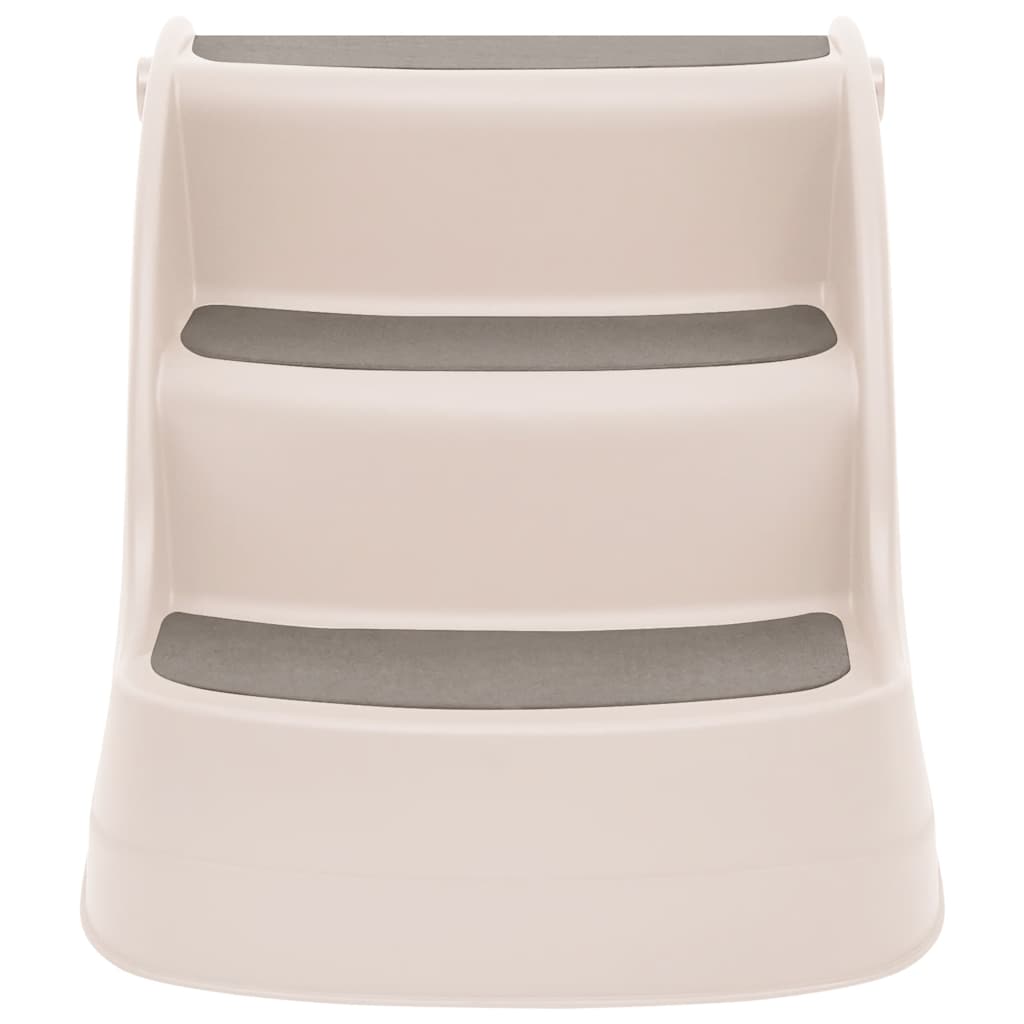 Skládací 3stupňové schůdky pro psy krémové 50x38x38 cm plast