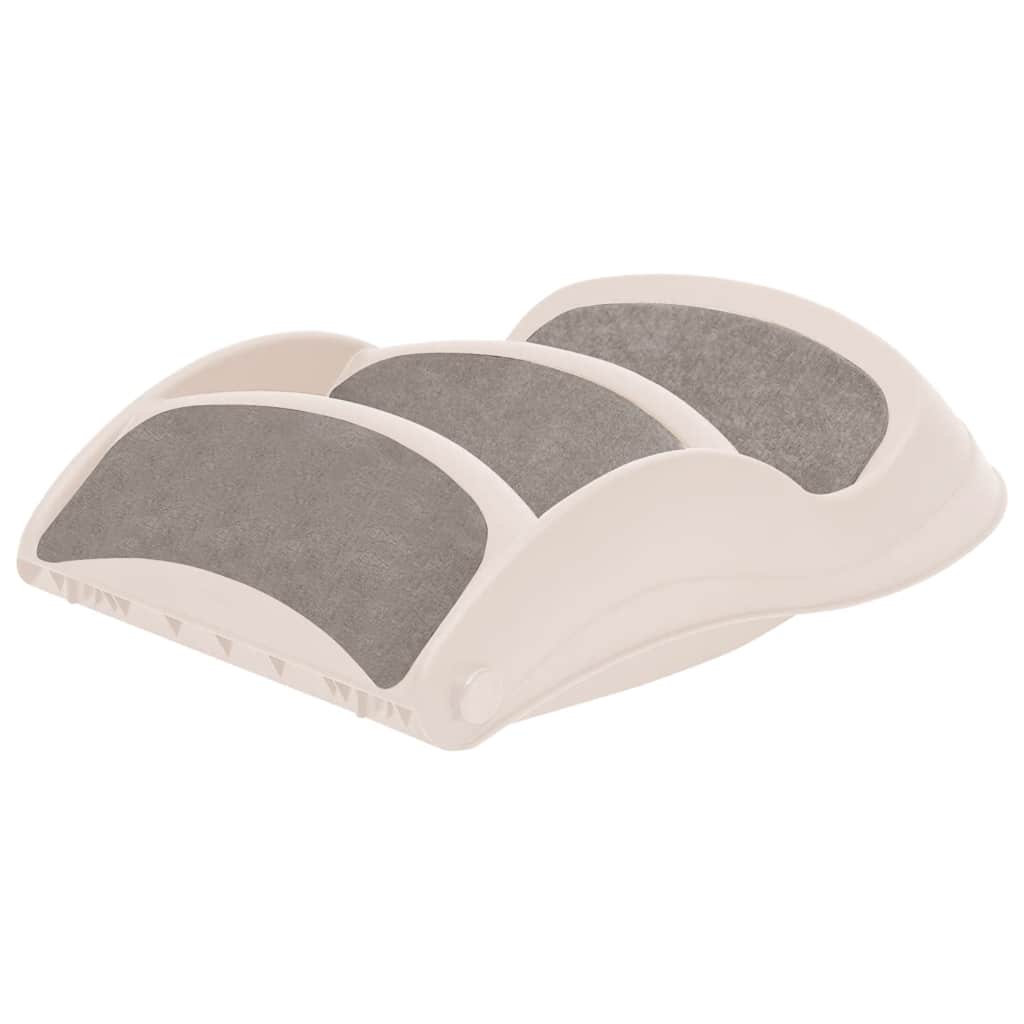 Skládací 3stupňové schůdky pro psy krémové 50x38x38 cm plast