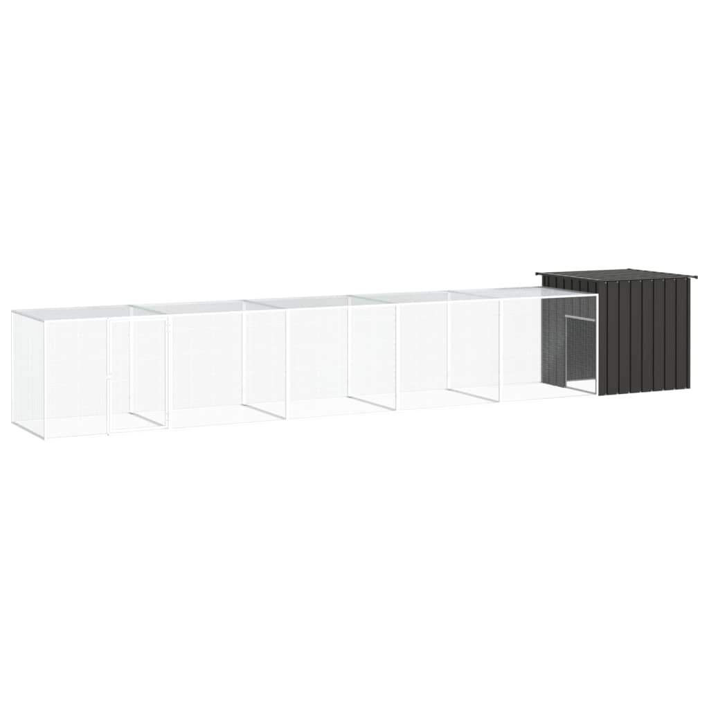 Klec pro kuřata antracitová 600 x 91 x 100 cm pozinkovaná ocel