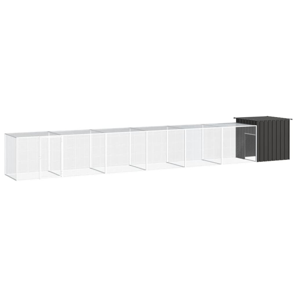 Klec pro kuřata antracitová 700 x 91 x 100 cm pozinkovaná ocel