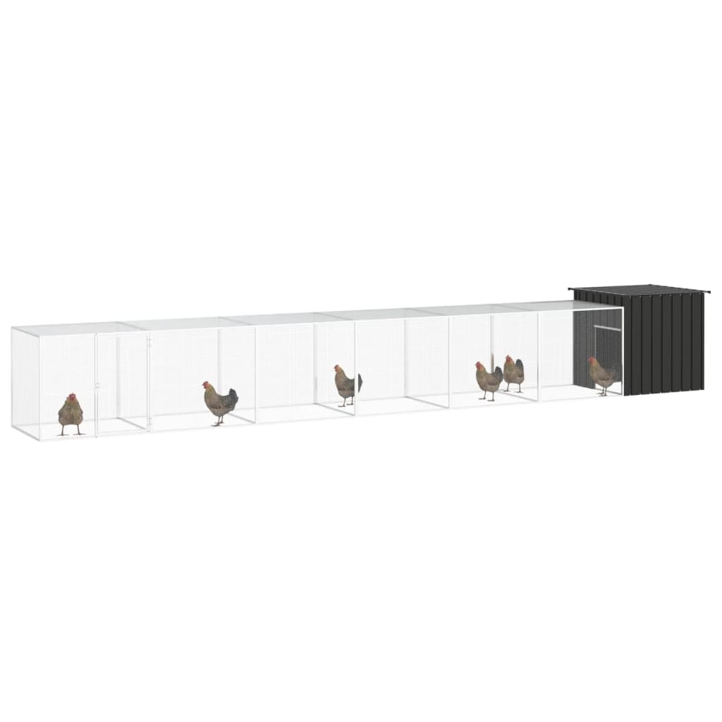 Klec pro kuřata antracitová 700 x 91 x 100 cm pozinkovaná ocel