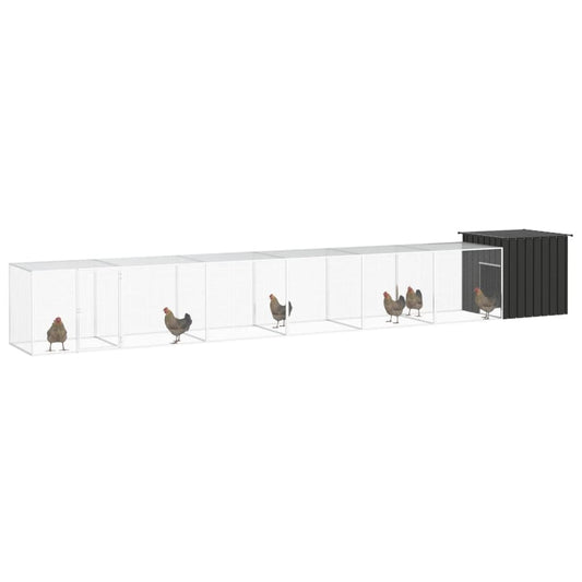Klec pro kuřata antracitová 700 x 91 x 100 cm pozinkovaná ocel
