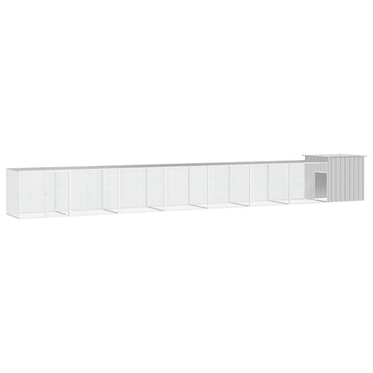 Klec pro kuřata šedá 700 x 91 x 100 cm pozinkovaná ocel