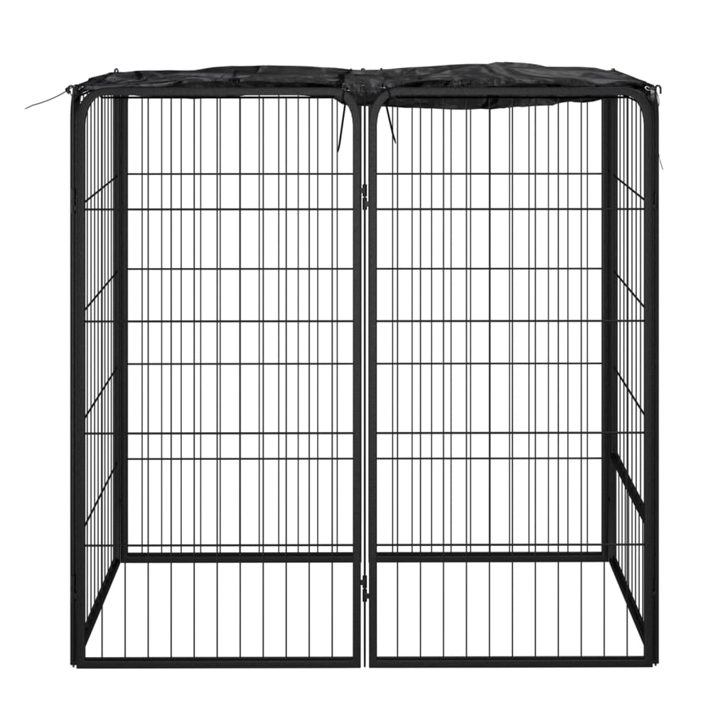 Ohrádka pro psy 6 panely černá 50 x 100 cm práškovaná ocel